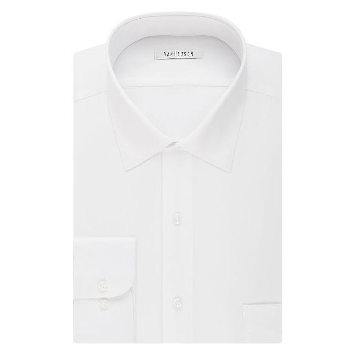 Big & Tall Van Heusen Regular-fit Solid Lux Sateen No-iron Spread-collar Dress Shirt, Men's, Size: 18.5 34/5b, White