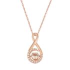 Boston Bay Diamonds 10k Rose Gold 1/10 Ct. T.w. Diamond & Morganite Floating Stone Infinity Pendant, Women's, Size: 18, Pink