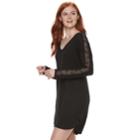 Juniors' Liberty Love Lace Inset High-low Dress, Teens, Size: Small, Black