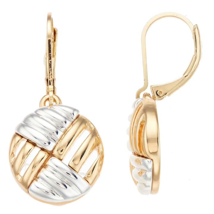 Napier Two Tone Textured Drop Earrings, Women's, Multicolor