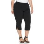 Plus Size Dana Buchman Lace-hem Capris, Women's, Size: 2xl, Black