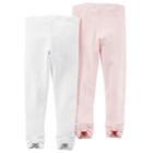 Girls 4-8 Carter's 2-pk. Bow Leggings, Size: 6-6x, Multicolor