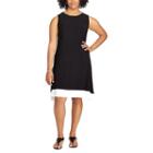 Plus Size Chaps Colorblock Shift Dress, Women's, Size: 18 W, Black
