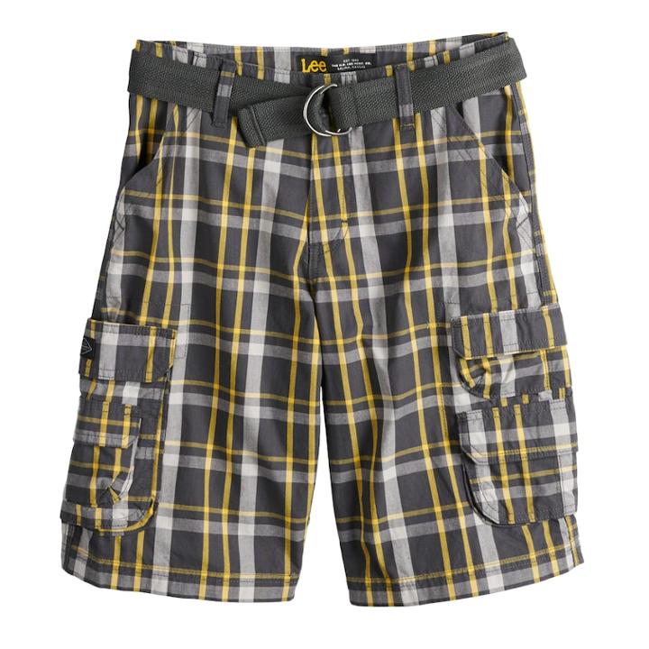 Boys 8-20 Lee Twill Cargo Shorts, Size: 8, Gray Kendall Plaid