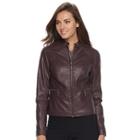 Women's Apt. 9&reg; Faux-leather Jacket, Size: Xl, Med Brown