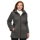 Croft & Barrow, Plus Size &reg; Hooded Buckle Fleece Jacket, Women's, Size: 1xl, Grey (charcoal)