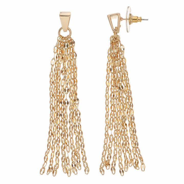 Jennifer Lopez Chain Fringe Drop Earrings, Women's, Gold