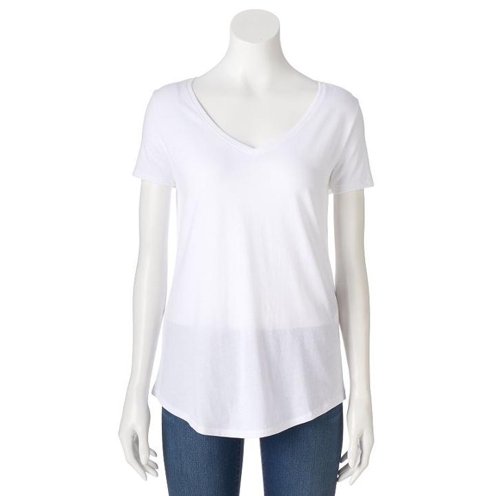 Women's Sonoma Goods For Life&trade; Essential V-neck Tee, Size: Medium, White