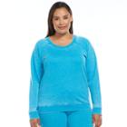 Ten To Zen, Plus Size Burnout French Terry Lounge Sweatshirt, Women's, Size: 2xl, Blue Other