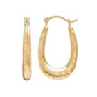 Everlasting Gold 10k Gold Hammered U-hoop Earrings, Women's, Yellow