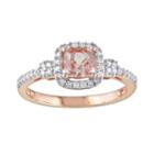 10k Rose Gold 1/5-ct. T.w. Diamond And Morganite Ring, Women's, Size: 8, Pink