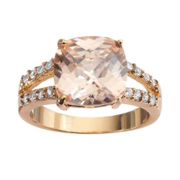 City Rox Gold Tone Cubic Zirconia Ring, Women's, Size: 7, Yellow
