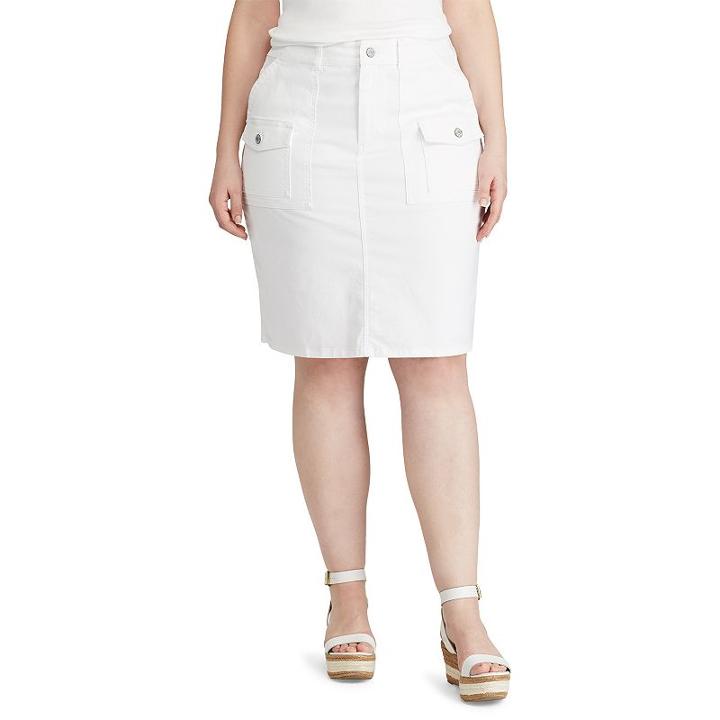 Plus Size Chaps Jean Skirt, Women's, Size: 22 W, White