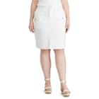 Plus Size Chaps Jean Skirt, Women's, Size: 22 W, White
