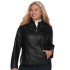 Juniors' Plus Size J-2 Faux-leather Jacket, Teens, Size: 2xl, Black