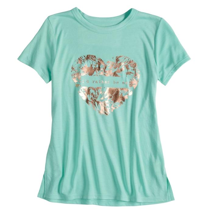 Girls 7-16 & Plus Size Mudd&reg; Graphic Tee, Size: 20 1/2, Light Blue
