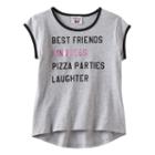 Girls 7-16 Pop Up X Kind Campaign Foil Print List Graphic Ringer Tee, Girl's, Size: Medium, Light Grey