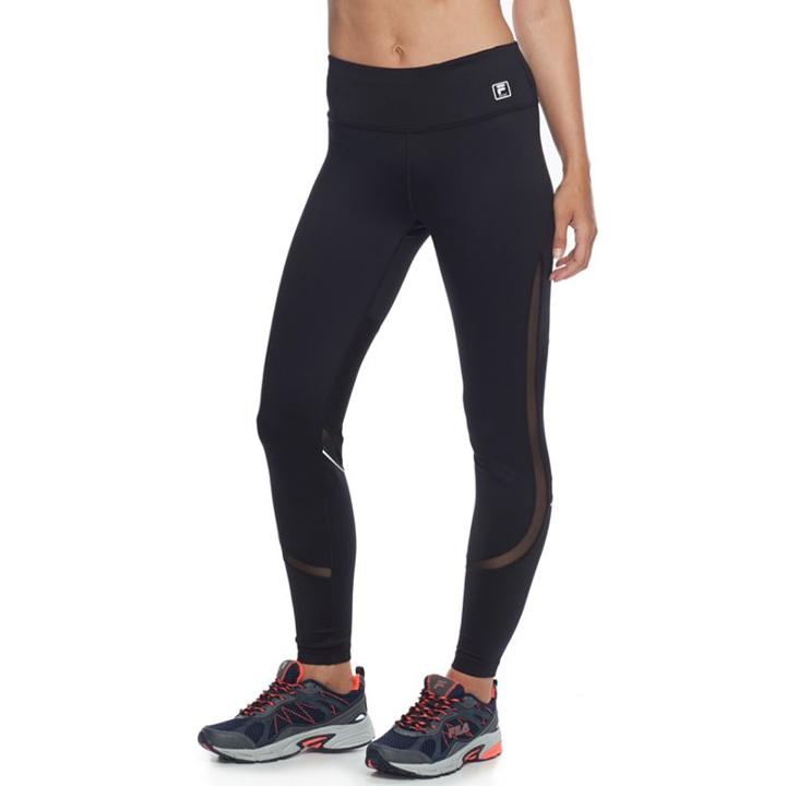 Women's Fila Sport&reg; Mesh Inset Leggings, Size: Medium, Black