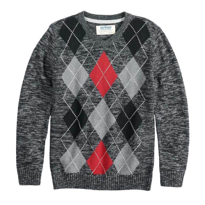 Boys 8-20 Urban Pipeline&trade; Argyle Sweater, Size: Small, Black
