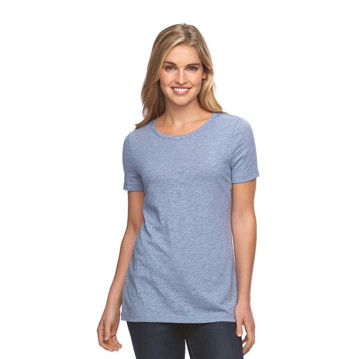 Women's Sonoma Goods For Life&trade; Essential Crewneck Tee, Size: Xs, Dark Blue