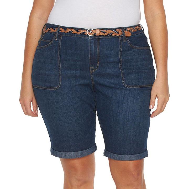 Plus Size Gloria Vanderbilt Rachel Bermuda Jean Shorts, Women's, Size: 16 W, Med Blue