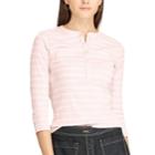 Women's Chaps 3/4-sleeve Henley, Size: Xl, Pink