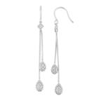 Sterling Silver Diamond Accent Linear Drop Earrings, Women's, White