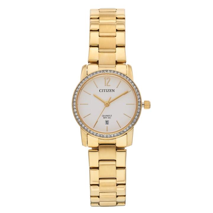 Citizen Women's Crystal Stainless Steel Watch - Eu6032-85a, Size: Small, Yellow