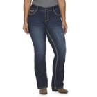 Plus Size Rhythm In Blues Embellished Contrast Stitch Bootcut Jeans, Women's, Size: 14w Av/reg, Dark Blue