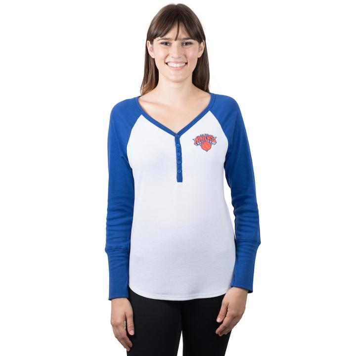Women's New York Knicks Raglan Tee, Size: Large, White