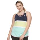 Plus Size Fila Sport&reg; Stripe Block Tank Top, Women's, Size: 3xl, Blue (navy)