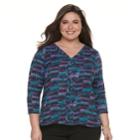 Plus Size Dana Buchman High-low V-neck Top, Women's, Size: 0x, Med Purple
