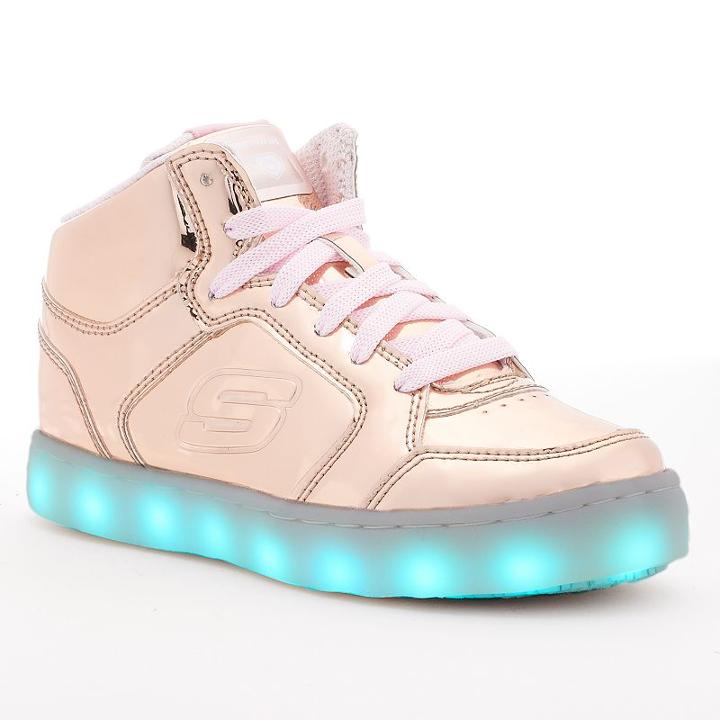 Skechers Energy Lights Kid's Shoes, Kids Unisex, Size: 1, Red/coppr (rust/coppr)