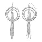 Jennifer Lopez Fringe Nickel Free Double Drop Hoop Earrings, Women's, Silver