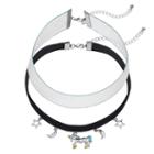 Mudd&reg; Unicorn, Crescent & Star Charm Choker Necklace Set, Women's, Silver