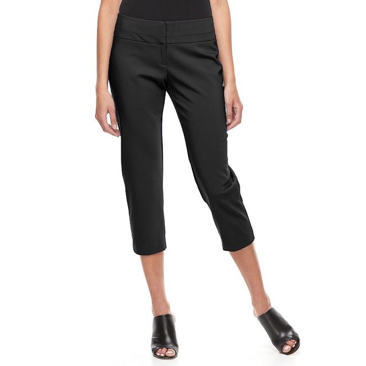Women's Apt. 9&reg; Torie Curvy Dress Capris, Size: 10, Black