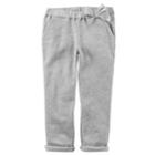 Baby Girl Carter's Bow French Terry Pants, Size: 3 Months, Light Grey