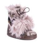 Women's Muk Luks Juno Pom-pom Knit Slippers, Size: Small, Brown