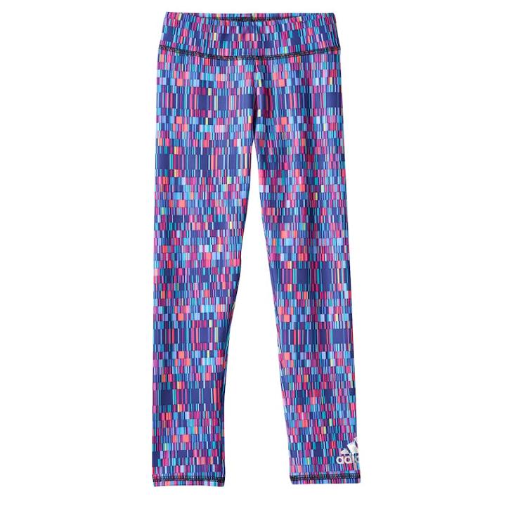 Girls 4-6x Adidas Climalite Printed Leggings, Size: 5, Blue