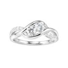 Diamonluxe Sterling Silver 1 Carat T.w. Simulated Diamond 2-stone Ring, Women's, Size: 5, White