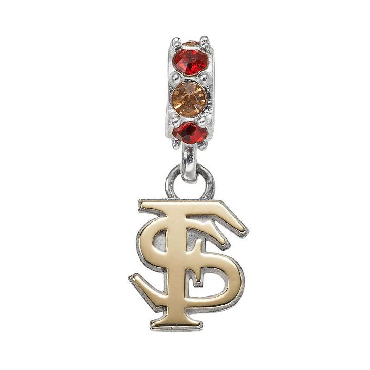 Dayna U Sterling Silver Florida State Seminoles Crystal Logo Charm, Women's, Multicolor