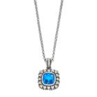 Adora Sterling Silver Simulated Blue Topaz Square Pendant, Women's, Size: 18