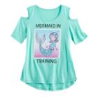 Girls 7-16 So&reg; Cold Shoulder Two-way Sequin Tee, Size: 12, Turquoise/blue (turq/aqua)