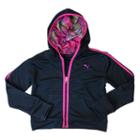 Girls 4-6x Puma Contrast Stripes Hoodie, Girl's, Size: 5, Black