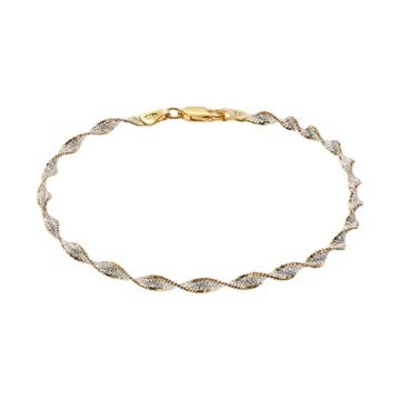 Primrose Two Tone Sterling Silver Butterfly Twist Chain Bracelet - 8 In, Women's, Size: 8, Grey