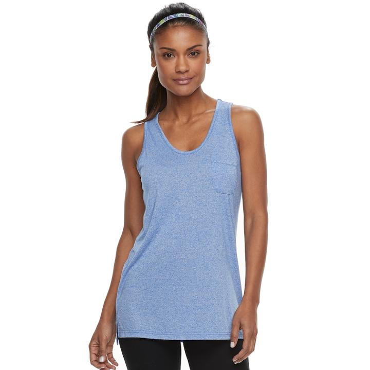 Women's Tek Gear&reg; Pocket Tank, Size: Small, Blue (navy)