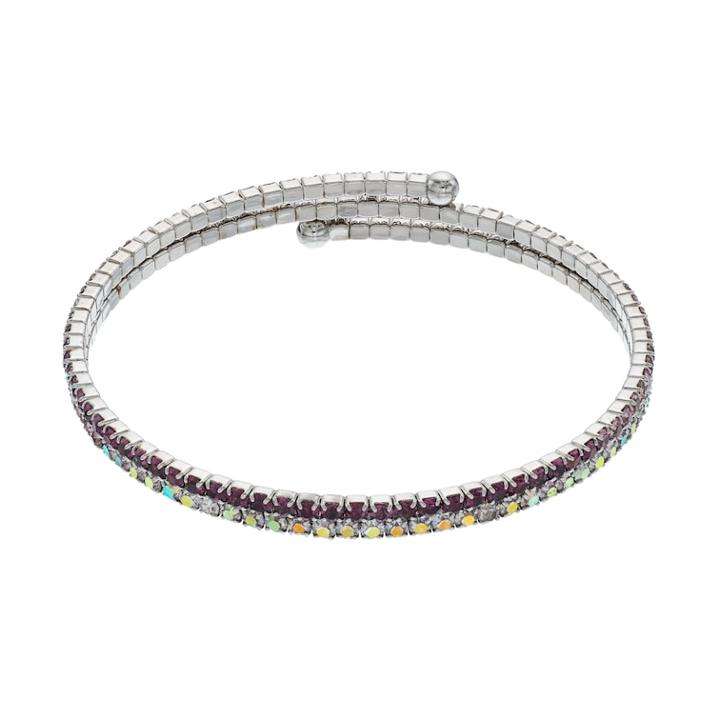 Brilliance Purple Ombre Coil Bracelet With Swarovski Crystals, Women's