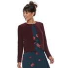 Women's Elle&trade; Textured Open-front Cardigan, Size: Xs, Drk Purple