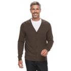 Men's Croft & Barrow&reg; Fine-gauge Cardigan Sweater, Size: Medium, Dark Brown
