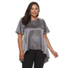 Plus Size Jennifer Lopez Abstract Handkerchief Top, Women's, Size: 2xl, Med Grey